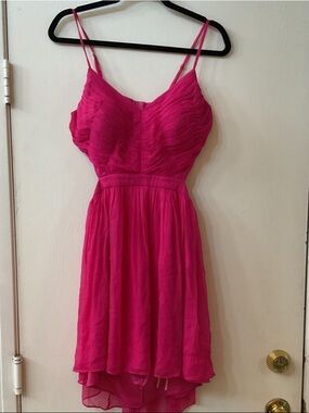 Guess by Marciano Hot Pink High-Low Chiffon Dress